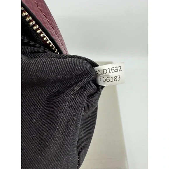 Coach Womens Burgundy Leopard Leather Small Shoulder Bag 10"x6" Classic Chrome - Picture 8 of 10